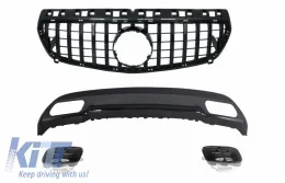 image-6-Auspuffspitzen für Mercedes A-Klasse W176 12+  Kühlergrill GT-R Sport Schwarz