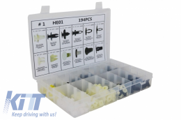 image-0-Auto Clips Kunststoffbefestigungen Kit 194 Stck-