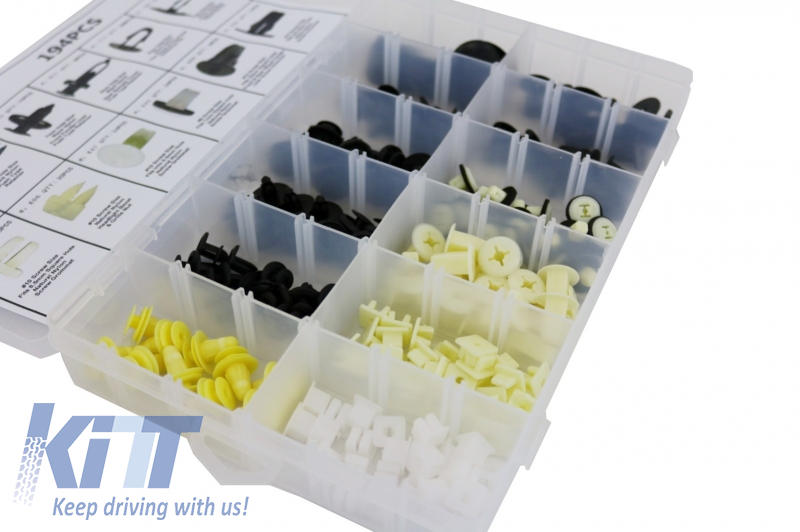 Auto Clips Plastic fasteners Kit 194 pcs 