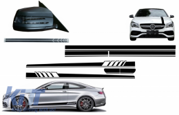 image-22-Autocollant Plus haut Hayon toit noir pour Mercedes C205 A205 14+ A45 Look