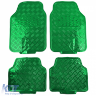 Autogummimatten-Set 4 Stück Aluminium-Rautenmuster Universal Chrom Grün-image-6190590