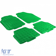 Autogummimatten-Set 4 Stück Aluminium-Rautenmuster Universal Chrom Grün-image-6190591