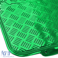Autogummimatten-Set 4 Stück Aluminium-Rautenmuster Universal Chrom Grün-image-6190592