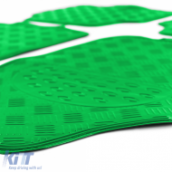 Autogummimatten-Set 4 Stück Aluminium-Rautenmuster Universal Chrom Grün-image-6190595