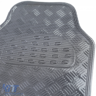 Autogummimatten-Set 4 Stück Aluminium-Rautenmuster Universal Chrom Carbon-image-6194564