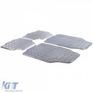 Autogummimatten-Set 4 Stück Aluminium-Rautenmuster Universal Chrom Carbon-image-6194565