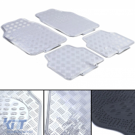 Autogummimatten-Set 4 Stück Aluminium-Riffelblech-Optik Universal Chrom-image-6202955