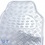Autogummimatten-Set 4 Stück Aluminium-Riffelblech-Optik Universal Chrom-image-6202957