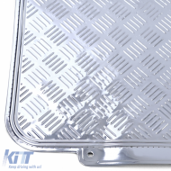Autogummimatten-Set 4 Stück Aluminium-Riffelblech-Optik Universal Chrom-image-6202959