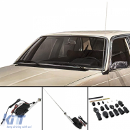 Automatic electric retractable antenna chrome for car vehicle universal 12V