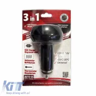 Autós voltmérő, hőmérő és USB töltő 3in1, piros és zöld kijelzéssel 99162-image-6297522