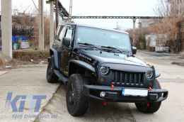 Avant Élargisseurs d'ailes Acier Tube Concasseur pour Jeep Wrangler Rubicon JK 07-17-image-6022409