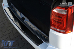 Avisa rear bumper protector suitable for Volkswagen Transporter T6, T6.1, Caravelle T6, T6.1 2015-2019, after 2019, with one rear door, black lacquer-image-6211857