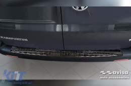 Avisa rear bumper protector suitable for Volkswagen Transporter T5 Multivan, Caravelle 2003-2015 with two rear doors and upward-opening trunk, Transporter T6 2015-2019, after 2019, with two rear doors-image-6212014