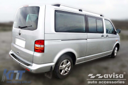 Avisa rear bumper protector suitable for Volkswagen Transporter T5 Multivan, Caravelle 2003-2015 with two rear doors and upward-opening trunk, Transporter T6 2015-2019, after 2019, with two rear doors-image-6212015