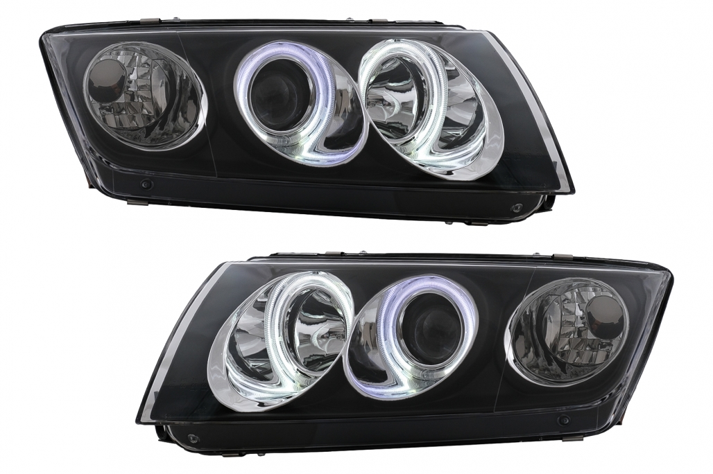 Farurile Angel Eyes potrivite pentru Skoda Fabia I (12.1999-2008) Negru (cod: HLSKFAB) (1/17)