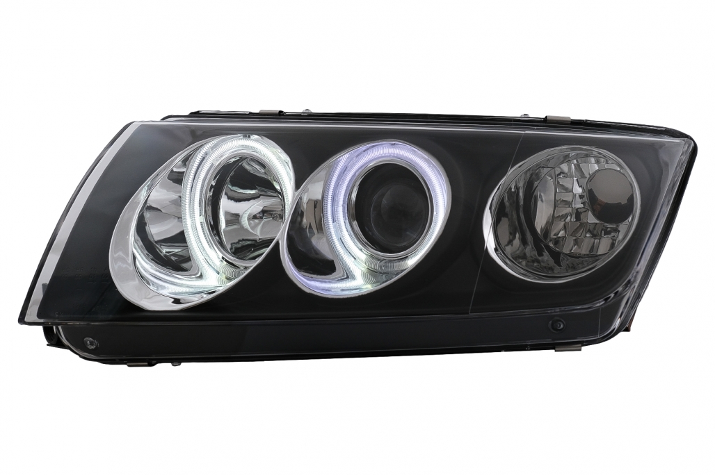 Farurile Angel Eyes potrivite pentru Skoda Fabia I (12.1999-2008) Negru (cod: HLSKFAB) thumb 2