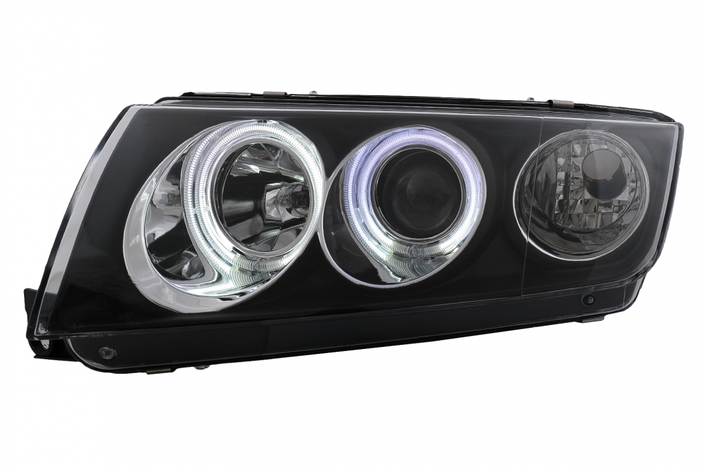 Farurile Angel Eyes potrivite pentru Skoda Fabia I (12.1999-2008) Negru (cod: HLSKFAB) thumb 3