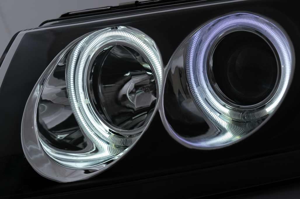 Farurile Angel Eyes potrivite pentru Skoda Fabia I (12.1999-2008) Negru (cod: HLSKFAB) thumb 4