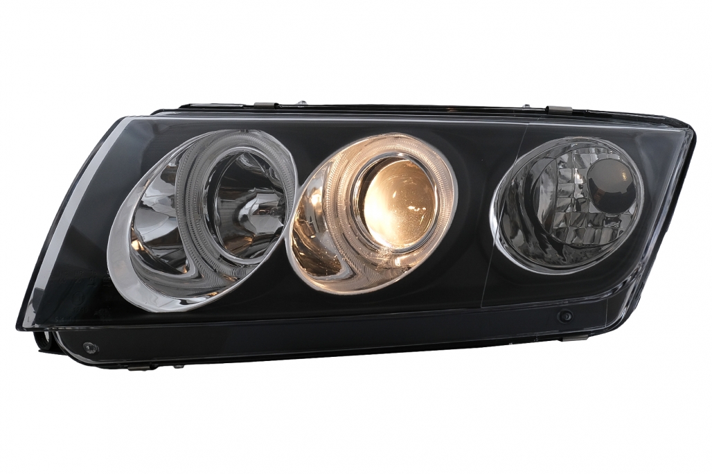 Farurile Angel Eyes potrivite pentru Skoda Fabia I (12.1999-2008) Negru (cod: HLSKFAB) thumb 5