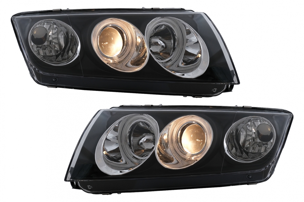 Farurile Angel Eyes potrivite pentru Skoda Fabia I (12.1999-2008) Negru (cod: HLSKFAB) thumb 6