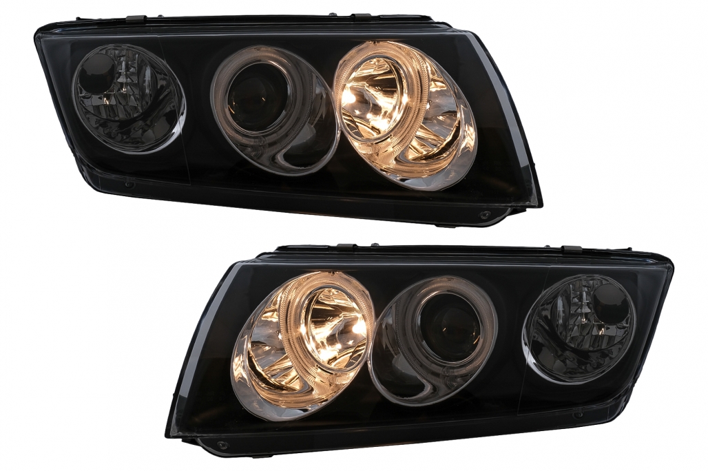 Farurile Angel Eyes potrivite pentru Skoda Fabia I (12.1999-2008) Negru (cod: HLSKFAB) thumb 9