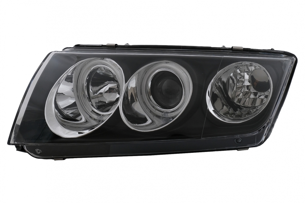 Farurile Angel Eyes potrivite pentru Skoda Fabia I (12.1999-2008) Negru (cod: HLSKFAB) thumb 11