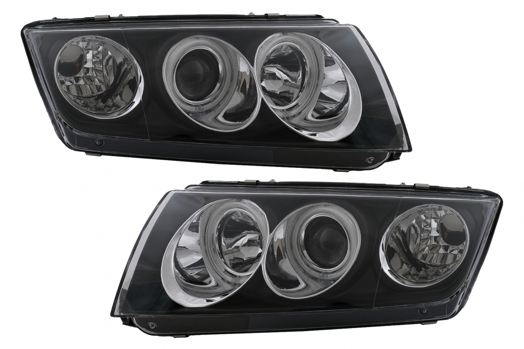 Farurile Angel Eyes potrivite pentru Skoda Fabia I (12.1999-2008) Negru (cod: HLSKFAB) thumb 12