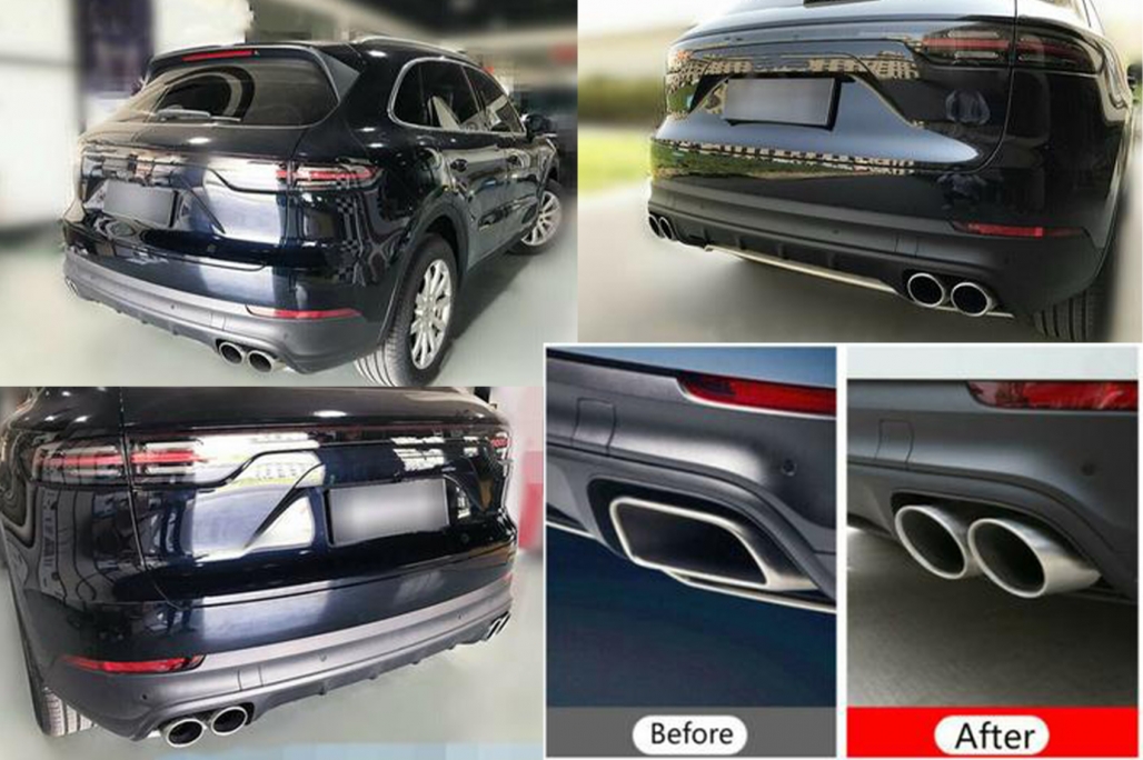 Tobe de eșapament de eșapament Quad adecvat pentru Porsche Cayenne 9Y0 SUV 3.0 (2018-UP) Actualizare la Cayenne S Chrome (cod: TY-D058) thumb 15