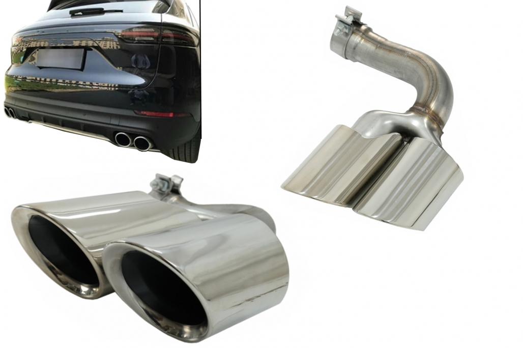 Tobe de eșapament de eșapament Quad adecvat pentru Porsche Cayenne 9Y0 SUV 3.0 (2018-UP) Actualizare la Cayenne S Chrome (cod: TY-D058) thumb 14
