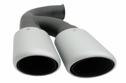 Tobe cu top de eșapament Potrivit pentru Porsche Cayenne 92A V6 V8 Diesel (05.2010-09.2014) GTS Proiectare argint mat (cod: TY-D054v6) thumb 5