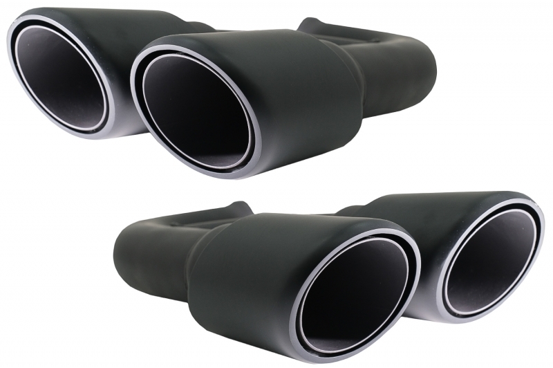 Tobe de eșapament pentru muflă adecvate pentru Porsche Cayenne 92A V6 V8 Diesel (05.2010-09.2014) GTS Design Matte Black (Cod: TY-D048V6) (1/19)