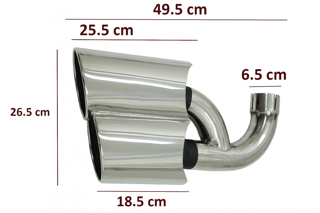 Tobe cu top de eșapament Potrivit pentru Porsche Cayenne I Facelift SUV 9PA1 V8 (2007-2010) Chrome (cod: TY-PO9PAV8) thumb 6