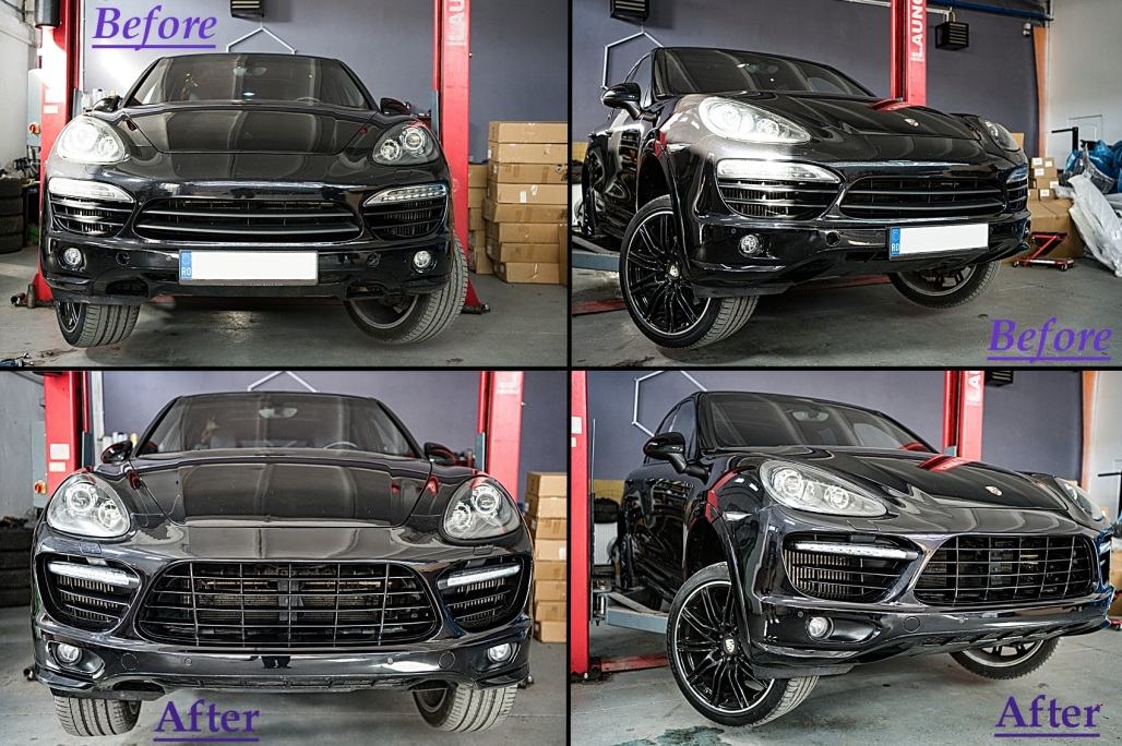 Bara de protecție frontală potrivită pentru Porsche Cayenne 958 92A Pre-FACELIFT (06.2010-08.2014) cu DRL și semnale dinamice (cod: cofbpocy2drl) thumb 15