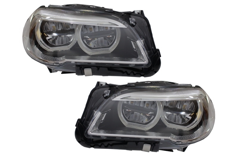 Farurile LED complet adecvat pentru BMW 5 Seria F10 F11 (2011-2013) Angel Eyes (Cod: HLBMF10LED) thumb 2