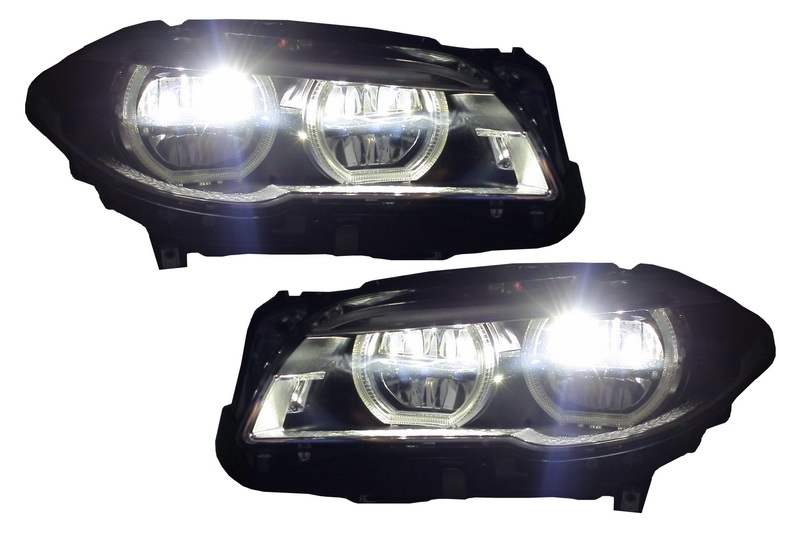Farurile LED complet adecvat pentru BMW 5 Seria F10 F11 (2011-2013) Angel Eyes (Cod: HLBMF10LED) thumb 10