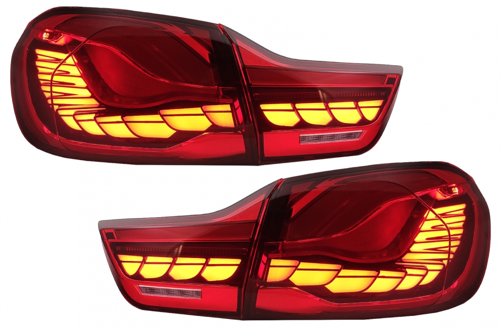 Oled Farkights Potrivit pentru BMW 4 Series F32 F33 F36 M4 F82 F83 (2013-03.2019) Red Clear cu lumină dinamică de cotitură secvențială (cod: TLBMF32M4RC) (1/22)