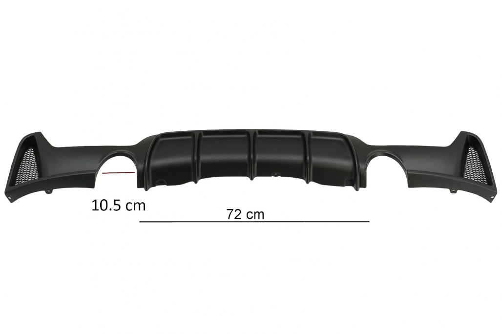 Difuzor de bara din spate adecvat pentru BMW 4 Series F32 F33 F36 (2013-2019) Coupe Cabrio M Design Outlet Twin Single (cod: RDBMF32MPDSOBF) thumb 3