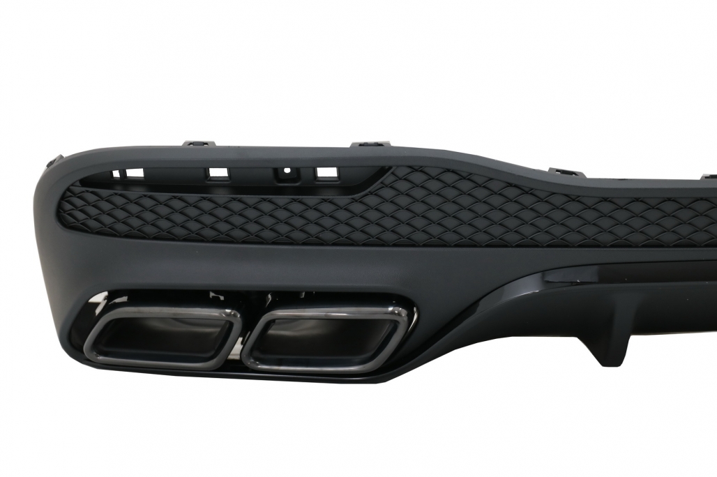 Difuzor din spate cu vârfuri de eșapament de eșapament adecvat pentru Mercedes GLE W166 SUV Sport Line (2015-2018) Pachet de noapte (cod: RDMBGLEW166B) thumb 2