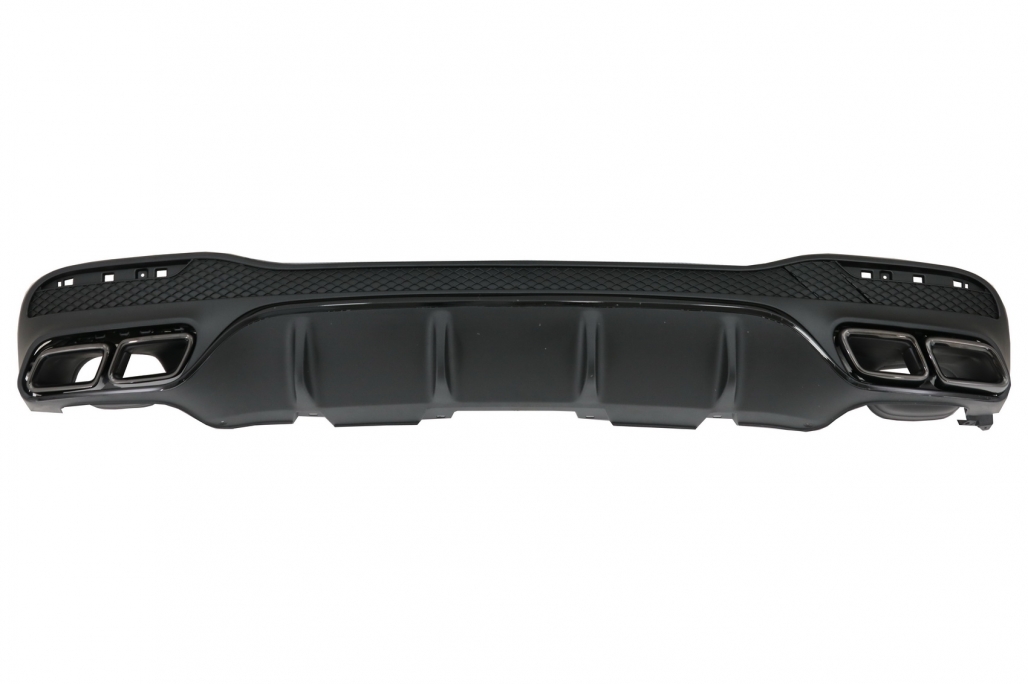 Difuzor din spate cu vârfuri de eșapament de eșapament adecvat pentru Mercedes GLE W166 SUV Sport Line (2015-2018) Pachet de noapte (cod: RDMBGLEW166B) thumb 6