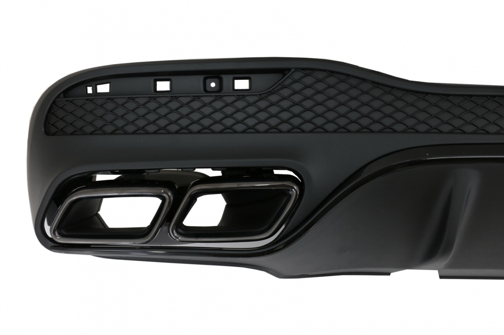 Difuzor din spate cu vârfuri de eșapament de eșapament adecvat pentru Mercedes GLE W166 SUV Sport Line (2015-2018) Pachet de noapte (cod: RDMBGLEW166B) thumb 7
