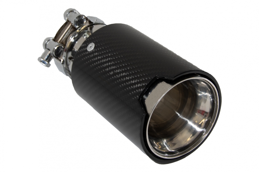 Tipul de eșapament de eșapament universal din fibră de carbon finisaj lucios 6.3cm/2.48inch (cod: GJET-023) (1/9)