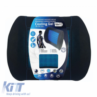 Back Support Anatomic / Orthopedic Cushion Memory Foam & Gel 38x35x10cm Black / Blue 1 Pc