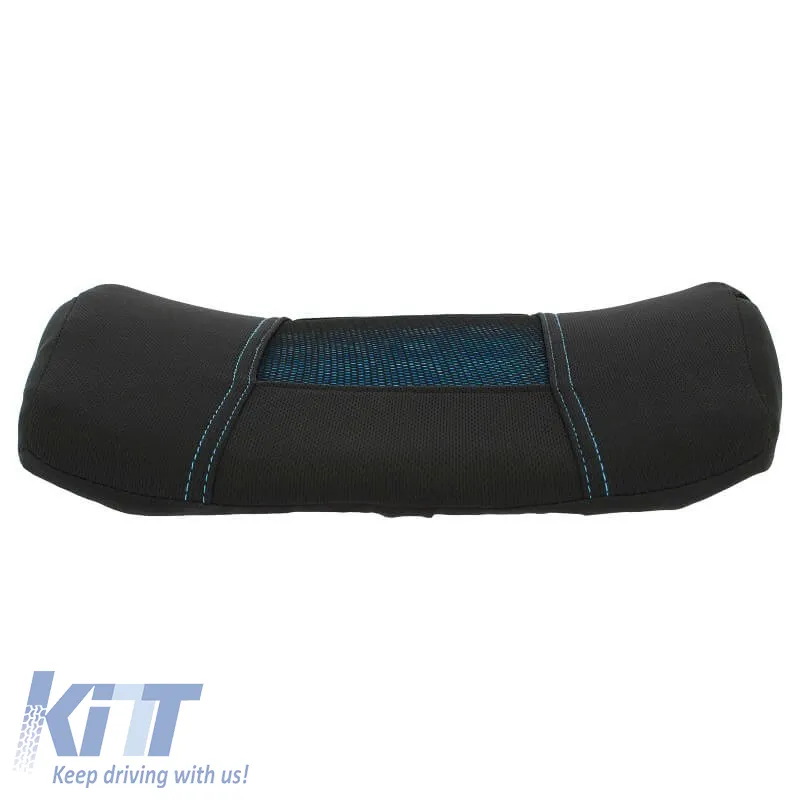 Back Support Anatomic / Orthopedic Cushion Memory Foam & Gel 38x35x10cm Black / Blue 1 Pc