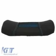 Back Support Anatomic / Orthopedic Cushion Memory Foam & Gel 38x35x10cm Black / Blue 1 Pc-image-6304906