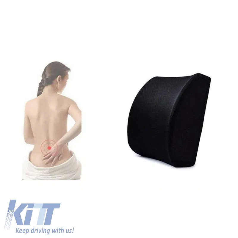 Back Support Anatomic / Orthopedic Cushion Memory Foam 182735 32x31cm Black 1 pc