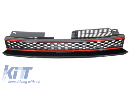 Badgeless Central Front Grille suitable for VW Golf 6 VI (2008-2012) GTI Design Full Honey Comb Without Emblem