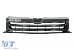Badgeless Front Debadged Grille suitable for VW T5.1 Facelift Transporter (2010-2015) Black with Chrome Stripes - FGVWT5N