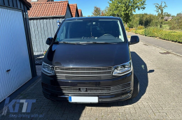 Badgeless Front Debadged Grille suitable for VW T6 Bus Transporter (2015-2019) Matte Black-image-6119443