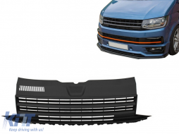 Badgeless Front Debadged Grille suitable for VW T6 Bus Transporter (2015-2019) Matte Black-image-6119825